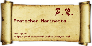Pratscher Marinetta névjegykártya